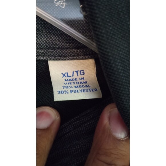 Tommy Bahama dark grey modal blend button collar neck tee - Picture 5 of 6